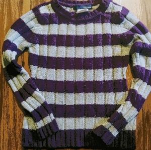 Girls Basic Editions Size 6/6x Purple/Grey Sweater